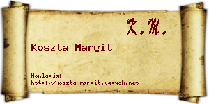 Koszta Margit névjegykártya